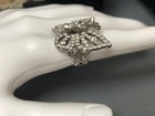 Signed Tiara Misu butterfly Ring Silver Toneotnate filigree 6 7 8 9 rhinestone — photo 5