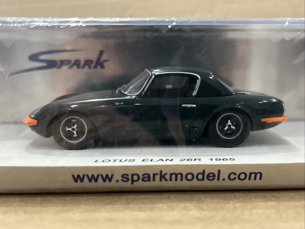 【出品本日迄】1/43 Spark ロータスエラン26R 1965 Lotus Spark 1:43 Lotus Elan 26R 建設年 1965 濃い緑色 / オレンジ
