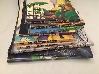 Lot 9 The Far Side Books by Gary Larson Cows Of Our Planet, Unnatural Selections