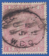 GB QV 1882 5s  ROSE PLATE 4 EG SG130 GU