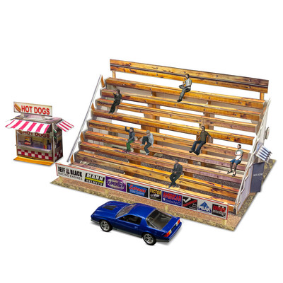 HOスケール カートラック 1:64 Scale Slot Car HO Photo Real Bleacher Hot Dog Stand Track