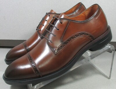 158046 MS50 RONAN MEN'S SHOES SIZE 9.5 M TAN LEATHER LACE UP JOHNSTON&MURPHY