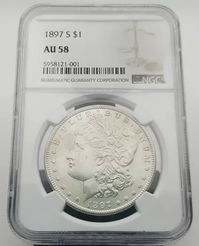1897- S Morgan Silver Dollar NGC AU 58 #3099