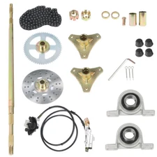 Drift Trike Go Kart Rear Live Axle Kit, Sprocket & Hub, Brake Assembly,Chain 29"