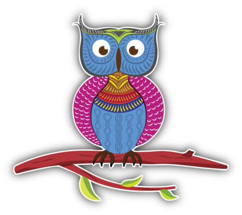 Colorful Owl Animal Car Bumper Sticker Decal - Zdjęcie 1 z 1