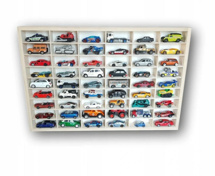 Display Truck For Toy Car Storage - Wood Case, 48 Hot Wheels, Matchbox