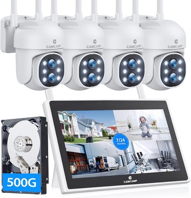 4MP Wireless Security Camera System 360° Human Auto Track WiFi Following Cameras