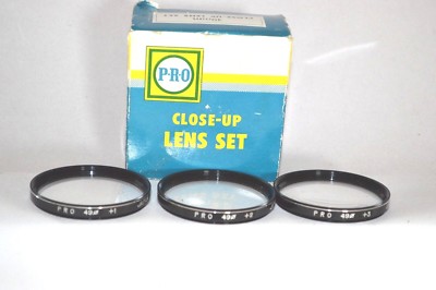 P-R-O 49 mm Close-Up Lenses (3 Lenses: #1, #2, #3) Made in Japan w Box (R-255)