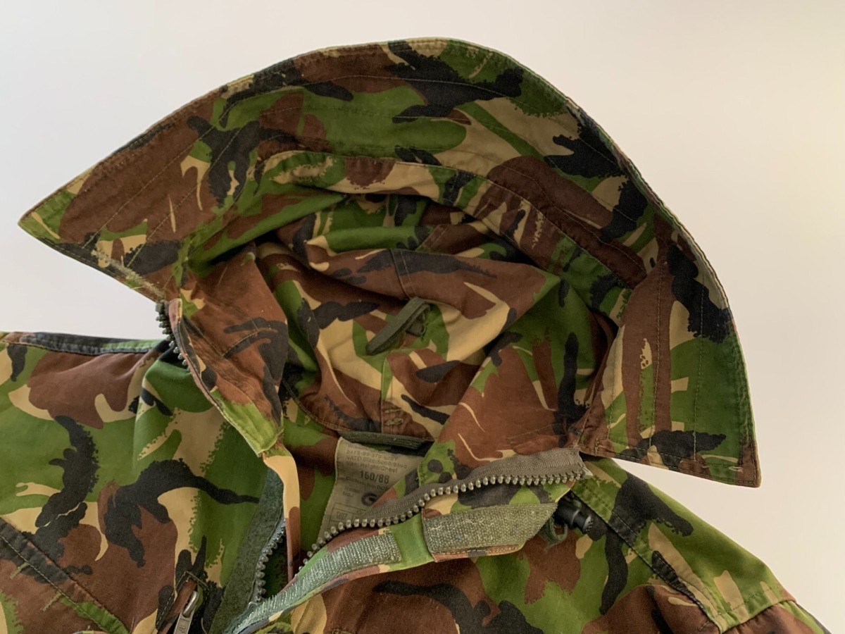 VTG Old British DPM Camo Windproof Hood Smock Coat United