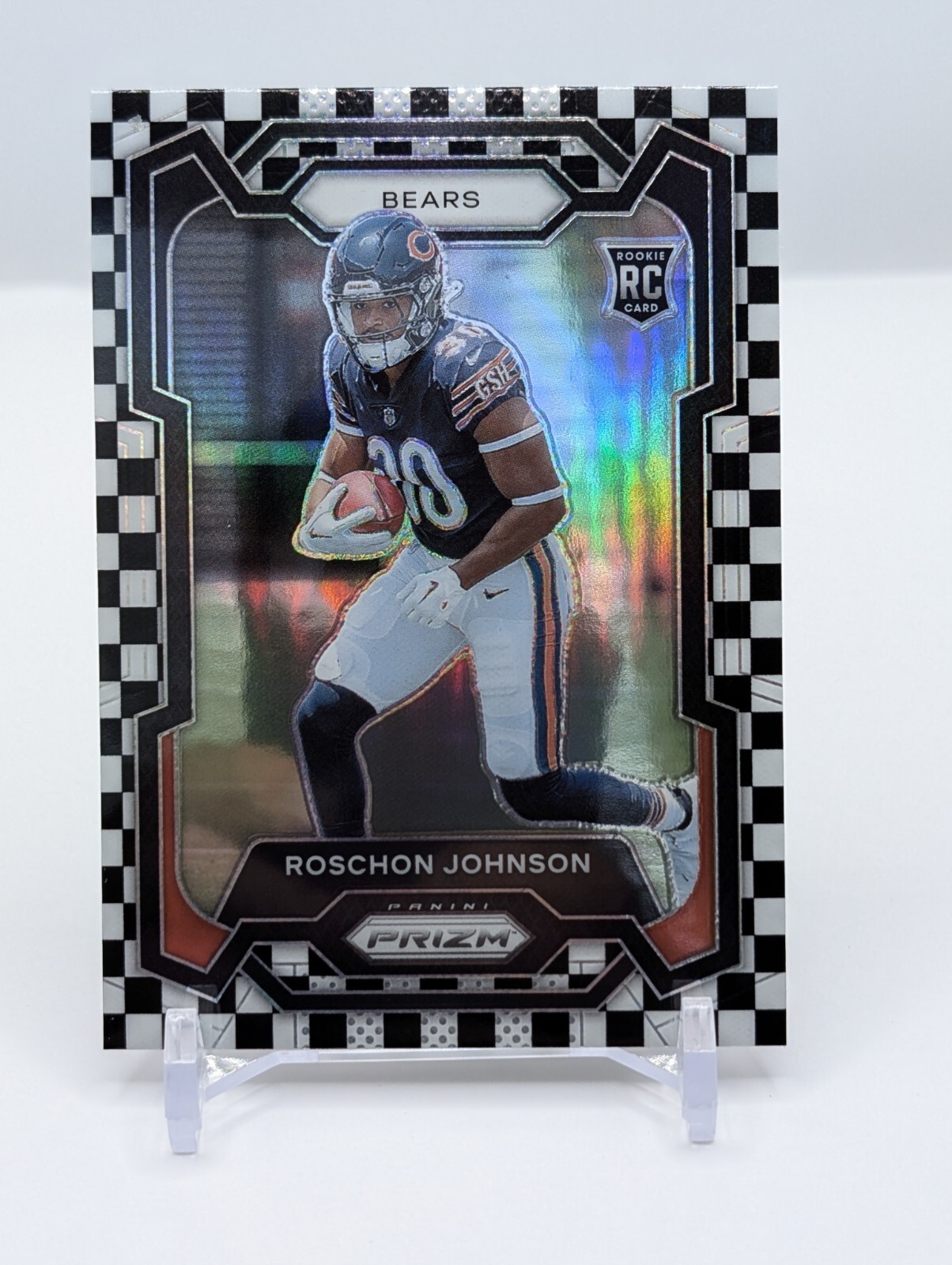 2023 Panini Prizm NFL Roschon Johnson Black & White Checkerboard #314 Rookie SP
