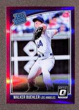 2018 Optic #41 Walker Buehler Rated Rookie Pink Prizm Holo RC Bio Variation