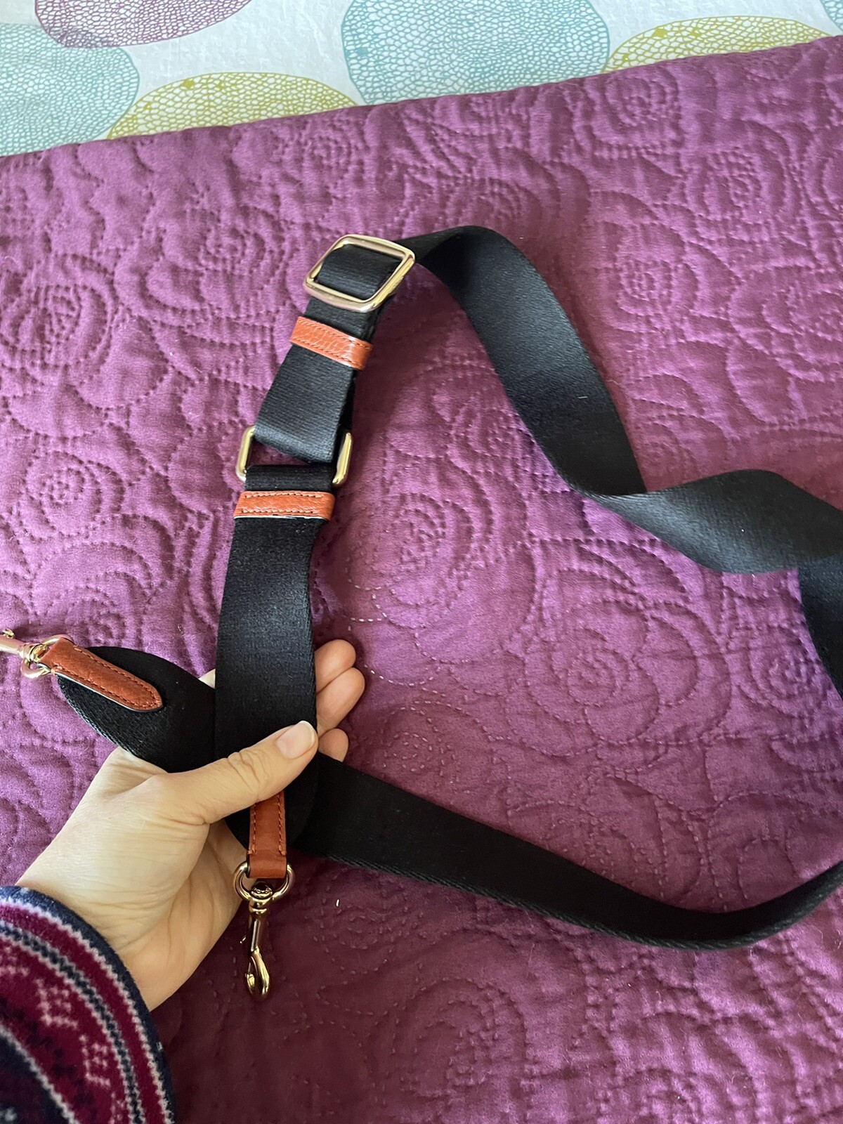 COACH Interchangable bing Strap Adjustable Black/r… Gem