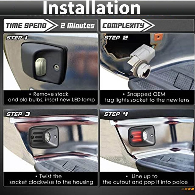 For 19952004 Toyota [Red OLED Tube] LED License Plate Light