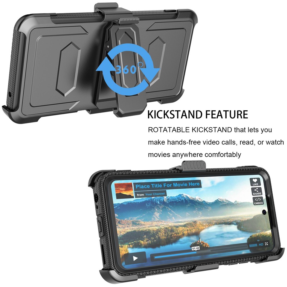 Inserismall Hard Case + Screen Protector + Belt Clip Holster – For Motorola Moto G Play 5G 2024