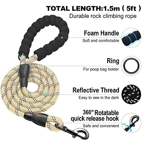 Dog Harness with Leash Set, No S (Chest 12.5''-14.7'', Weight 7-11 lb) Beige