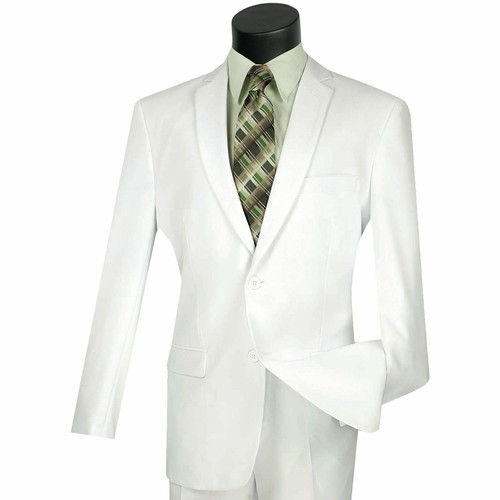 Quality MEN'S WOOL FEEL Suit Two Button Side Vents Modern Fit by Fortino Landi - Picture 9 of 10