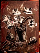 BOUQUET   Original Painting  no reserve STRETCHED   signed CANVAS BU8097T8