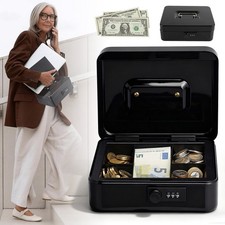 Geldkassette Sparkassette mit Zahlenkombination Münzbrett Geldkasse Geldbox