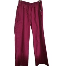 Cherokee Women's Flexibles Mid Rise Elastic Waist Scrubs Cargo Pant, Wine, Large
