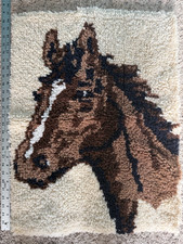 Latch Hook Rug FINISHED Wall Hanging Horse COMPLETED from Malina Hook A Rug Kit