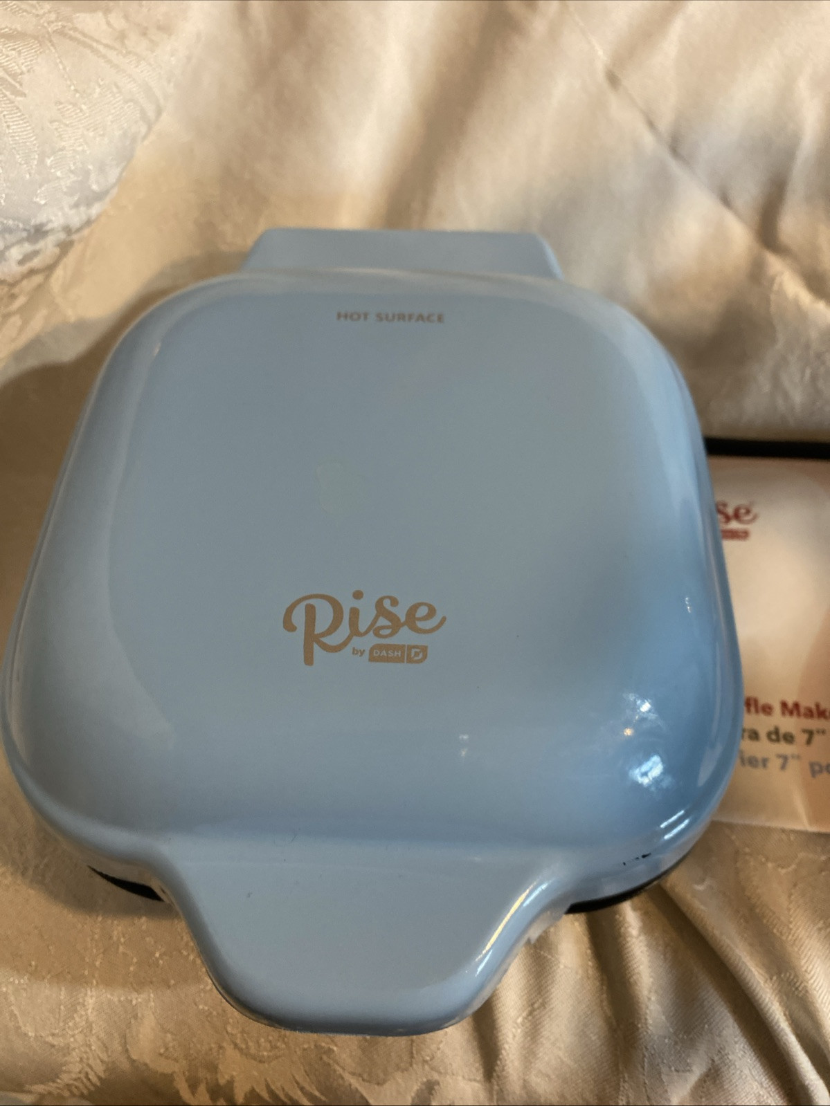 Dash Mini Waffle Maker Blue 4.5 Inch Single Serve Waffle Iron-image