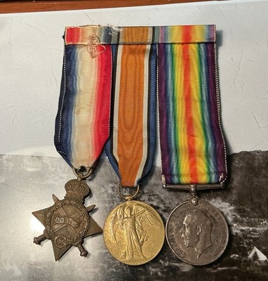 Ww1 Trio Colour Sergeant T.A.J GRIMSTED  4th S.A.I.  Delville Wood Survivor C853
