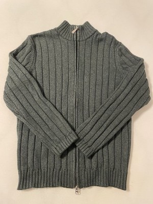 Gran Sasso Schwere Strickjacke Herren 48 M Grün Seide Wolle Luca Faloni