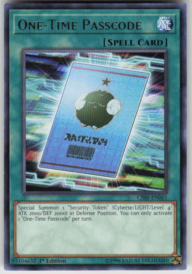 ONE-TIME PASSCODE CIBR-EN061 RARE YU-GI-OH LIGHTLY PLAYED