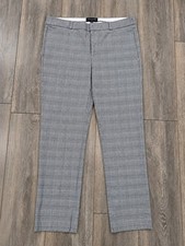 Banana Republic Sloan Womens 12 Gray Black Glen Plaid Slim Ankle Dress Pants
