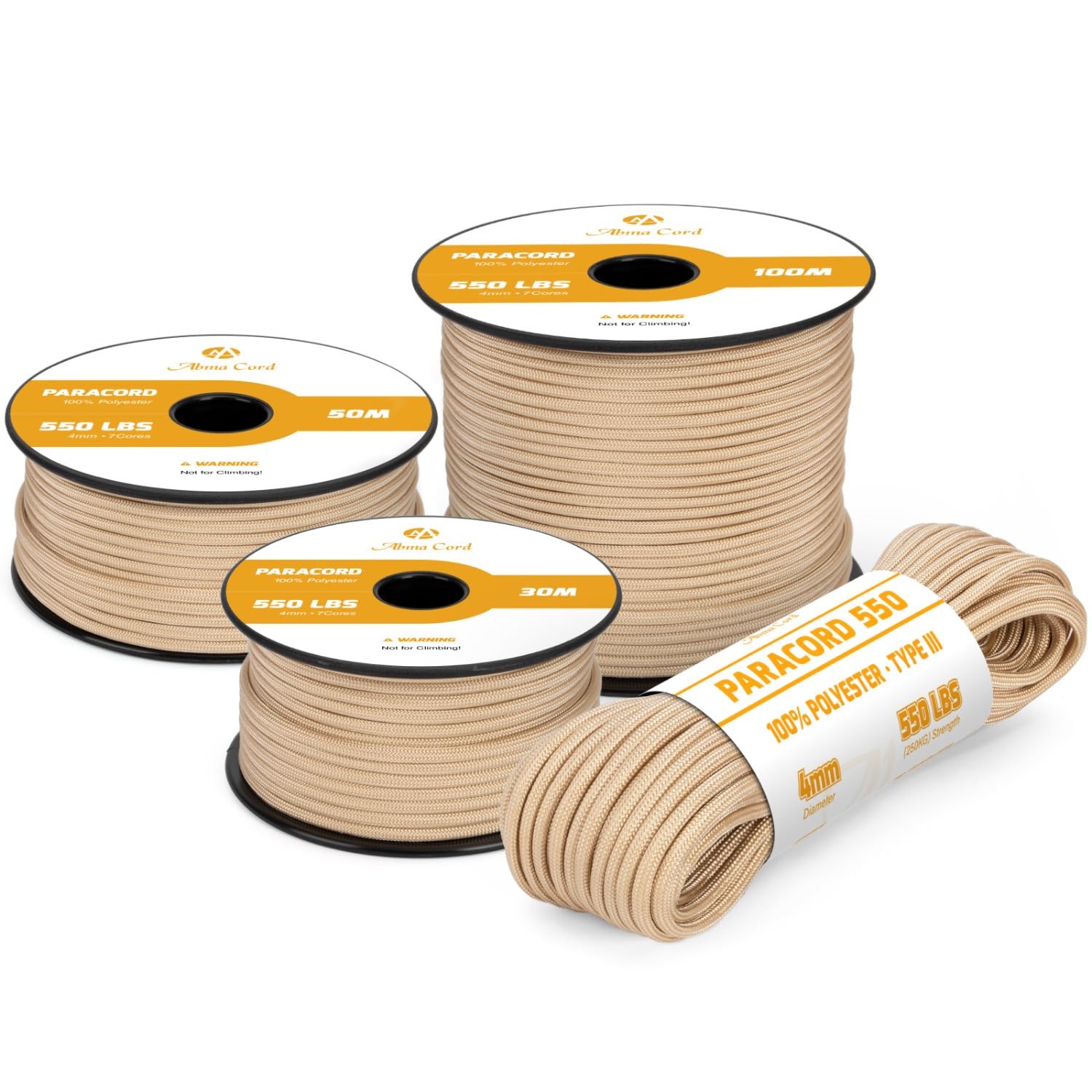 Paracorde 550 7 brins 4mm pour survie outdoor et kit de randonnée bushcraft