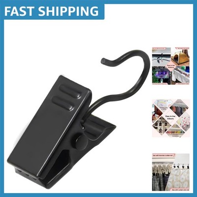 Elegant 60-Pack Black Curtain Clips - Durable Metal Hooks for Indoor/Outdoor Use