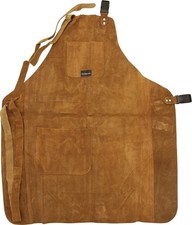 UJ Ramelson Three Pocket Carvers Apron, Brown Suede, 3 POCKET LEATHER APRON
