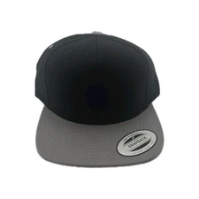 The Classics Yupoong Hat in Black Grey New Snapback 