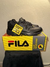 Fila Men’s Memory Workshift SR Slip Resistant Black Memory Foam Shoes Sz11.5 New
