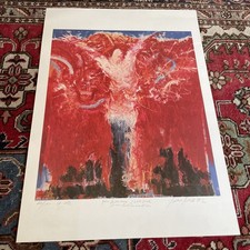 Artiste À Identifier Lithographie Signée Ntée Dédicacée à Lucien CLERGUE