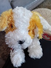 Ty Beanie Baby Dog White An Tan Called Darling