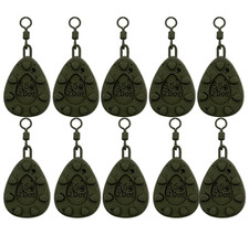 Fishing Lead Weights Flat Pear Gripper Leads with Swivel 1.1oz - 3.0oz 10 Pack