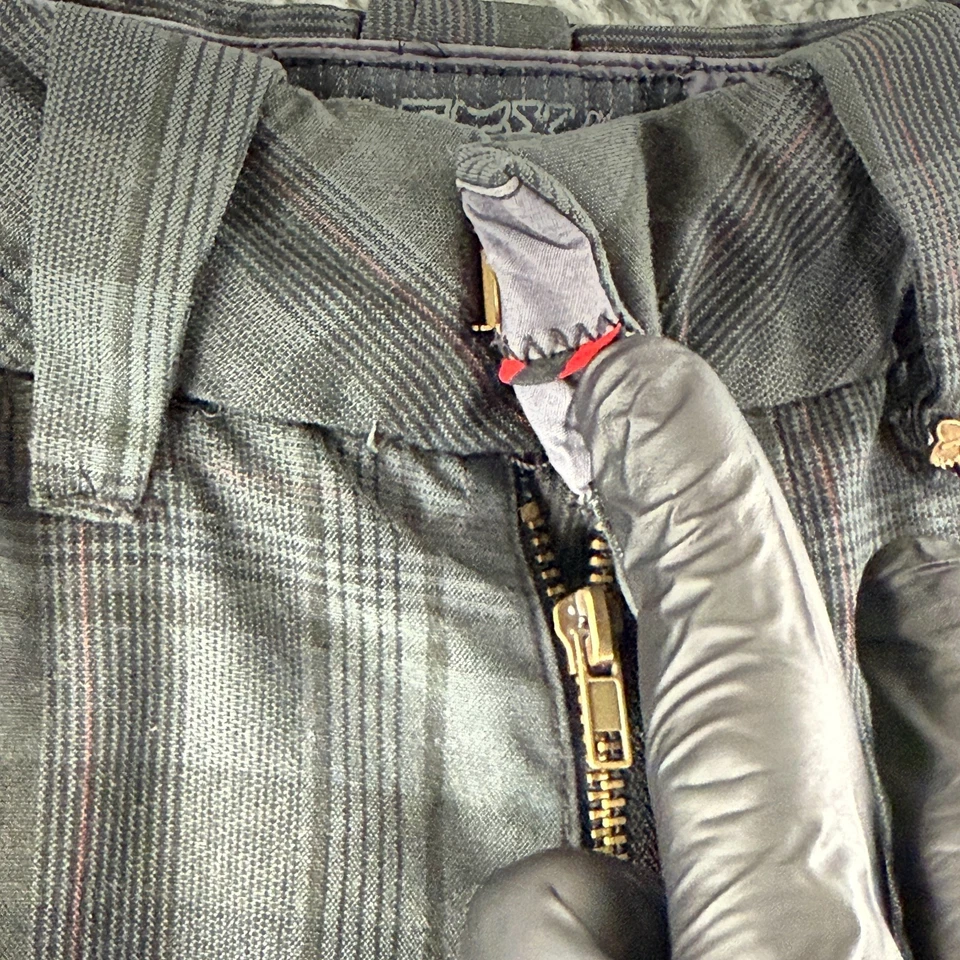 Pantalones cortos Fox para hombre talla 32 gris a cuadros casual al aire libre verano frente plano 11.5" Foto 3 de 4