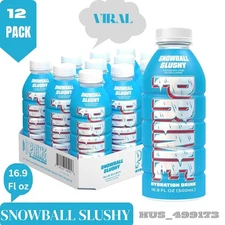 12 Pack PRIME Hydration  New Snowball Slushy Blue Limited  16.9 Fl oz 2025