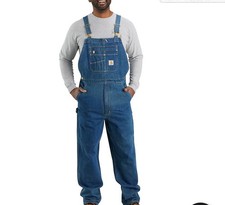 New Carhartt Men's Loose Fit Denim Bib Overall Blue Size 36x30
