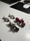 4 Lego Motorcycles One Red, Three White And One Lego City Police Motorcycle — photo 1