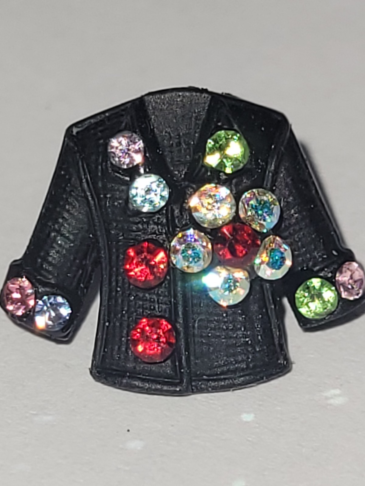 Black Jacket Rhinestone Stud Earrings Sparkly Bli… - image 1