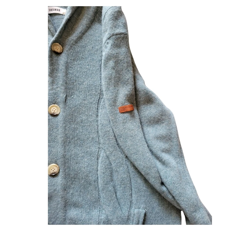 Ben Sherman Men's Blue Cable Knit Cardigan Sweater - Image 4 of 4