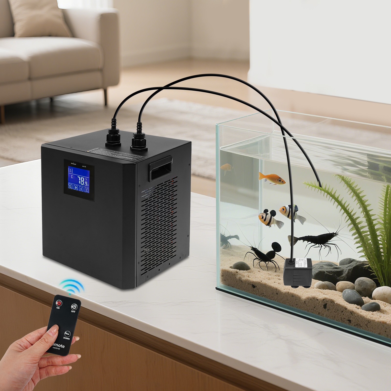 Aquarium Cooling Machine 1/3 HP Fish Tank Water Chiller Equipment Home/Commerce