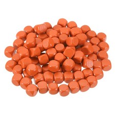 Rohholzw&uuml;rfel 14mm, 100 unfertige W&uuml;rfelbl&ouml;cke, dunkelorange zum Spielen