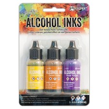 Ranger Tim Holtz Alcohol Ink .5oz 3/Pkg-Summit View-Sunshine/Sunset/Pure Twilght