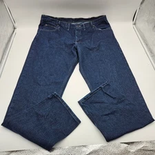 Wrangler Five Star Premium Relaxed Fit Dark Wash Denim Jeans Mens 44 x 36