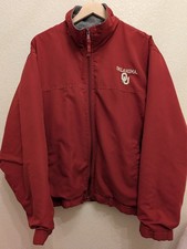 Vintage Oklahoma Sooners Jacket Mens Medium Red Oak Sportswear Fleece Lined...