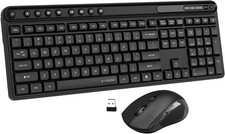 Wireless Keyboard and Mouse Combo, E-YOOSO Full-Sized Computer Wireless Keyboard