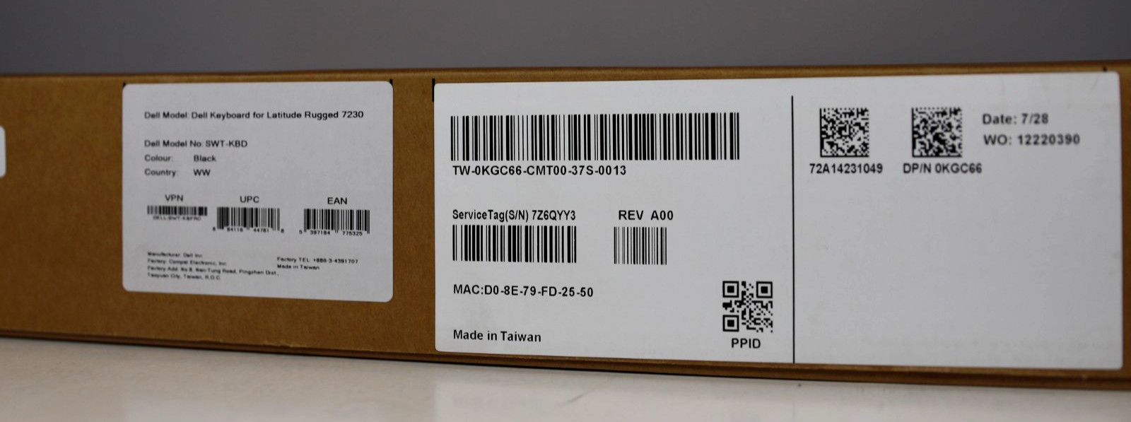 Open-Dell KGC66 SWT-KBD Keyboard for Latitude Rugged 7230 – US Layout